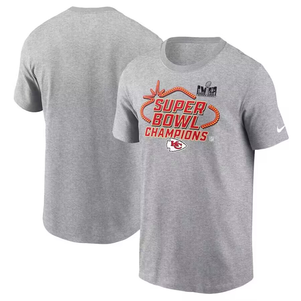 Men's Kansas City Chiefs Gray Super Bowl LVIII Champions Locker Room Trophy Collection T-Shirt